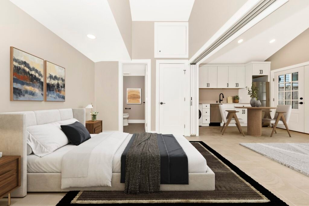Interior of a Makara ADU garage conversion project in Bethesda, Maryland